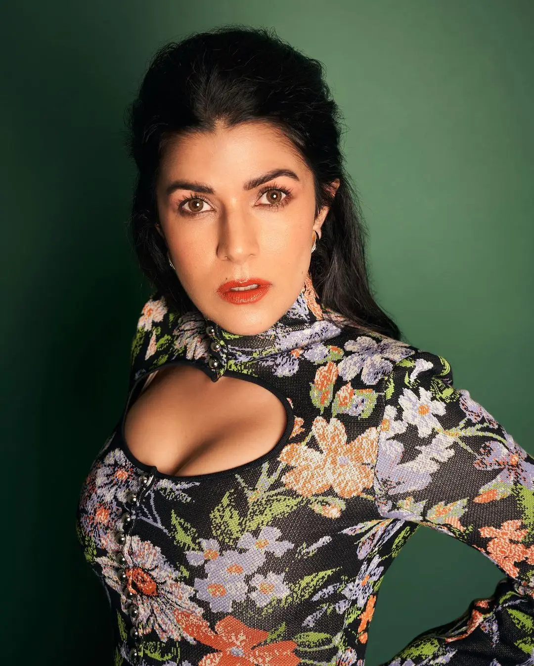 Indian Actress Nimrat Kaur Stills In Green Dress